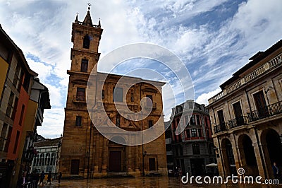 Saint Isidore church in Oviedo in Spain Editorial Stock Photo