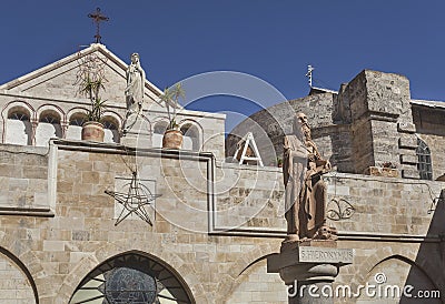 Saint Jerom at Nativity church Stock Photo