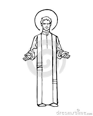 Saint John Bosco hand drawn illustration Vector Illustration