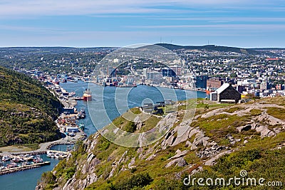 Saint Johns downtown harbour Signal Hill NL Canada Stock Photo