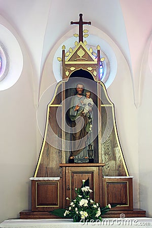 Saint Joseph altar in the parish church of St. Martin in Dugo Selo, Croatia Stock Photo