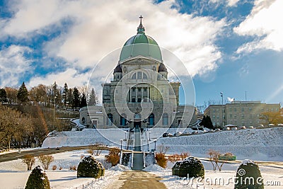 Saint Joseph Oratory with snow - Montreal, Quebec, Canada Stock Photo