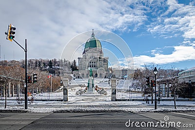 Saint Joseph Oratory with snow - Montreal, Quebec, Canada Stock Photo