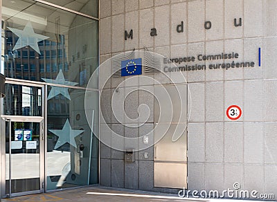 Saint- Josse, Brussels Capital Region - Belgium - Entrance of the headquarters of the Eurostat office of the European commission Editorial Stock Photo