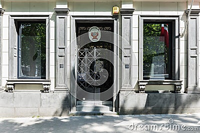 Saint - Josse, Brussels Capital Region , Belgium - The facade of the consulate of Peru Editorial Stock Photo