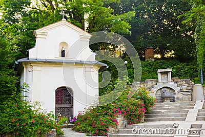 Chapel and water source pavilion in Stary Sacz Stock Photo