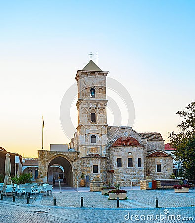 Lazarus church cafe Larnaka Cyprus Stock Photo