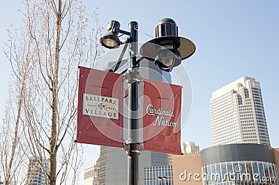 Saint Louis Cardinals Ballpark Village Street Sigh Editorial Stock Photo