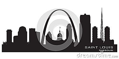 Saint Louis Missouri city skyline vector silhouette Vector Illustration