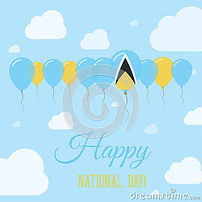 Saint Lucia National Day Flat Patriotic Poster. Vector Illustration