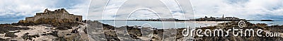 Saint-Malo Beach panorama Editorial Stock Photo