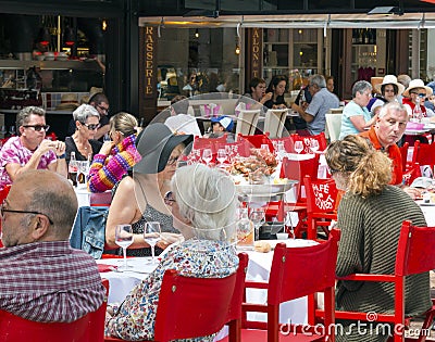 Saint Malo People Dining Outdoors Editorial Stock Photo