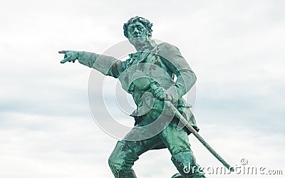 Close up of statue of Robert Surcouf Editorial Stock Photo
