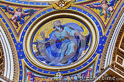 Saint Mark Mosaic Saint Peter`s Basilica Vatican Rome Italy Editorial Stock Photo