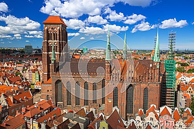 Saint Mary Cathedral in the old town of Gdansk Editorial Stock Photo