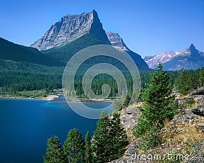 Saint Mary Lake Stock Photo