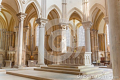 Saint Mary Magadalene abbey, Vezelay, France, interiors Editorial Stock Photo
