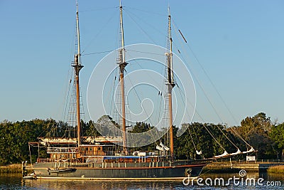 Saint Mary`s, Florida: Peacemaker, docked at St. Maryâ€™s, on Amelia Island Stock Photo