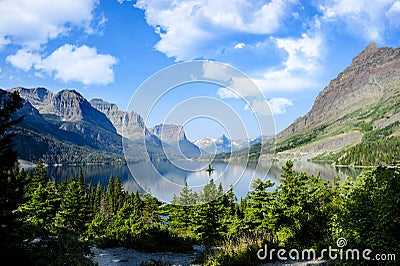 Saint Marys Lake at Glacier National Park Stock Photo