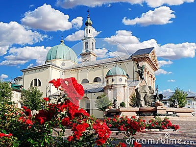 Saint Matteo Apostolo and Evangelista Church main square Stock Photo