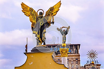 Saint Michael Berehynia Statues Maidan Kiev Ukraine Editorial Stock Photo