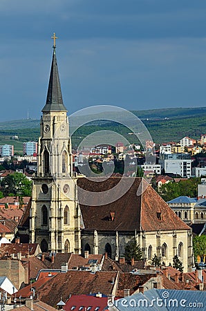 Saint Michael`s Church, Cluj, Romania Stock Photo