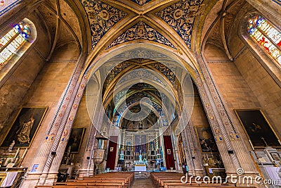 Saint Michel church in Cordes-sur-Ciel, France. Stock Photo