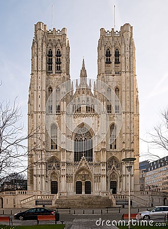 Saint-Michel et Sainte-Gudule Stock Photo