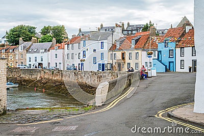 Saint Monans harbour in a summer afternoon, Fife, Scotland. Editorial Stock Photo