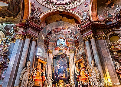 Saint Nicholas church, Mala Strana, Prague Stock Photo