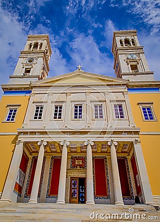 Saint Nicholas Church In Syros Island. Editorial Stock Photo