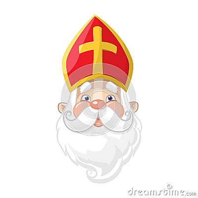 Saint Nicholas - cute cartoon character portrait Vector Illustration