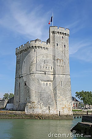 Saint Nicolas Tower; the old harbour entrance fortification of the city of La Rochelle, Charente Maritime, France. Stock Photo