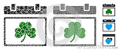 Saint Patrick calendar day Mosaic Icon of Tremulant Pieces Vector Illustration