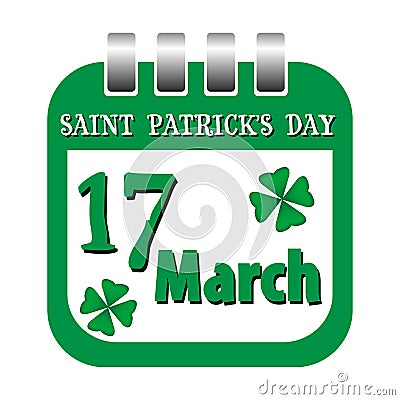 Saint Patrick calendar sheet Vector Illustration