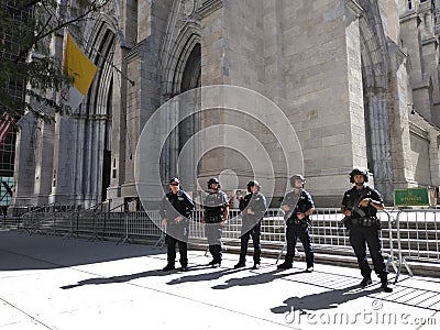 Saint Patrick Cathedral, High Security, NYC, NY, USA Editorial Stock Photo