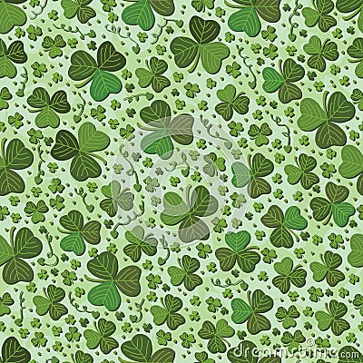 Saint Patrick leaf green seamless pattern Vector Illustration