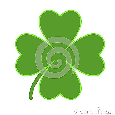 Saint Patrick lucky irish day green clover symbol Vector Illustration