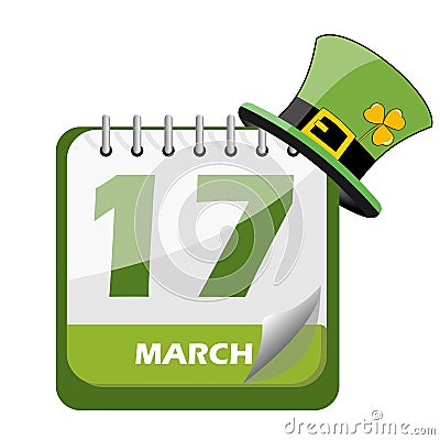 Saint Patrick s Day Calendar Vector Illustration