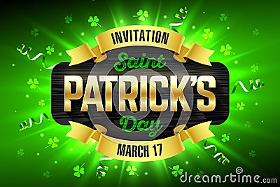 Saint Patrick`s Day flyer Vector Illustration