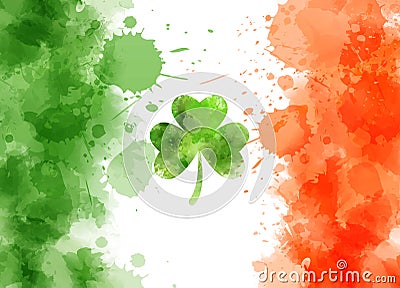 Saint Patrick`s day Ireland flag Vector Illustration