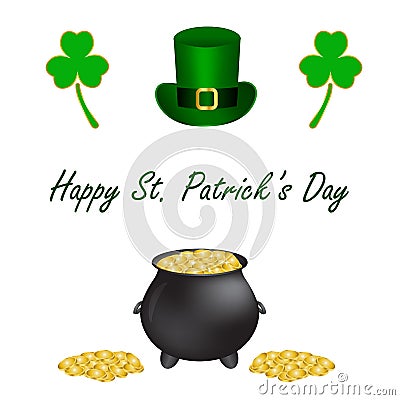 Saint Patrick`s Day set icons Vector Illustration