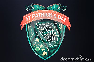 Saint Patrick`s Day Street Festival Logo Editorial Stock Photo