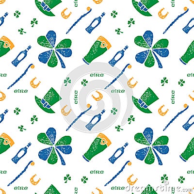 Saint Patrick seamless pattern Stock Photo