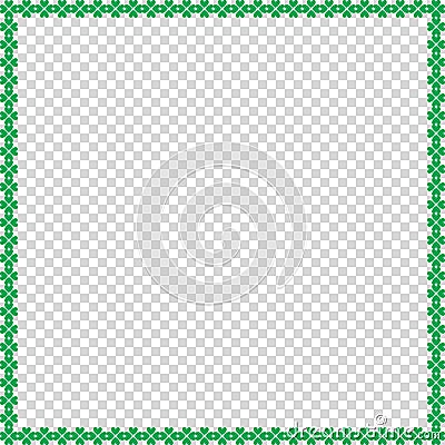 Saint Patricks Day border with shamrocks on transparent Vector Illustration