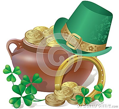 Saint Patricks Day Symbols Vector Illustration