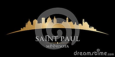 Saint Paul Minnesota city silhouette black background Vector Illustration