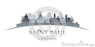 Saint Paul Minnesota city silhouette white background Vector Illustration