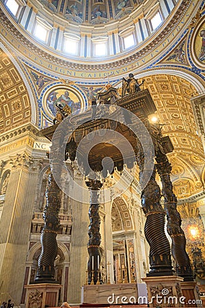 Saint Peter basilica inner view, Rome, Vatican city Editorial Stock Photo