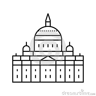 saint peter basilica line icon vector illustration Vector Illustration